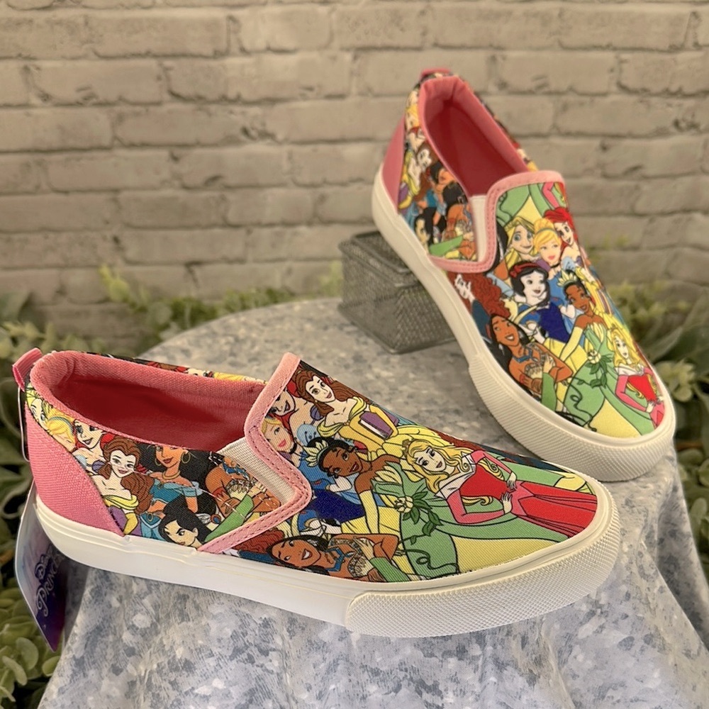 DISNEY PRINCESS - Pink Multicolor Princess Print Fashion Canvas Girls 4M🩷NIB&NWT